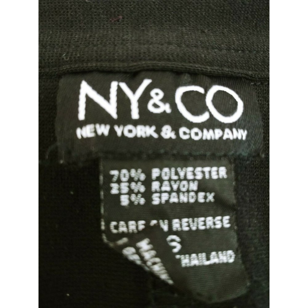 New York & Company Dress Shirt Black Button Up Cuffed Sleeves Size Small - Picture 6 of 6